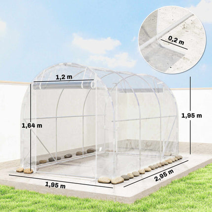 Walk-In Polytunnel Greenhouse, Steel Frame, UV PE Cover