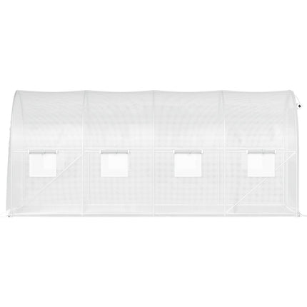 Walk-In Tunnel Greenhouse 15 x 6.5 x 7 Ft; 2 Doors, 8 Windows