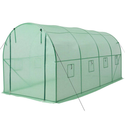 Walk-In Tunnel Greenhouse 15x7x7 ft with Watering System