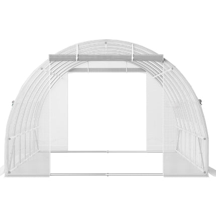Walk-In Tunnel Greenhouse 20x10x7 ft, 2 Doors, 12 Windows