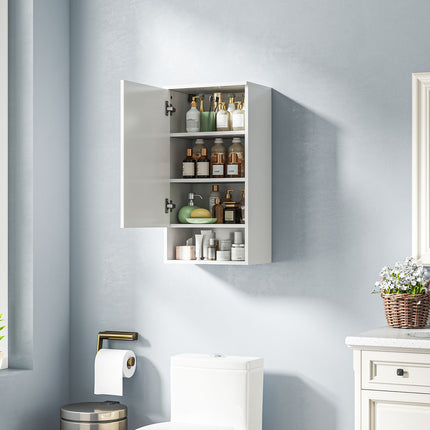White wall cabinet with adjustable shelves and doors