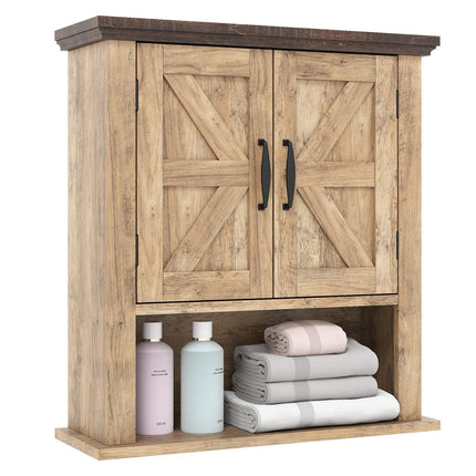 Wall Cabinet with Adjustable Shelves & Open Storage