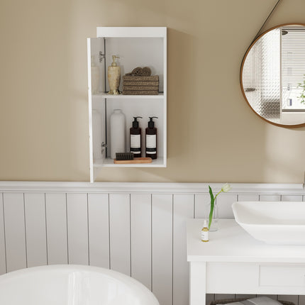 Wall-mounted medicine cabinet, white, 2 shelves