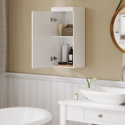 Wall-mounted medicine cabinet, white, 2 shelves