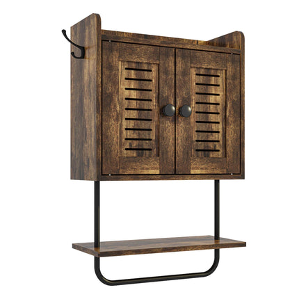 Wall Cabinet with Towel Rail and Hooks