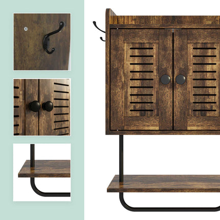 Wall Cabinet with Towel Rail and Hooks