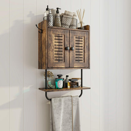 Wall Cabinet with Towel Rail and Hooks