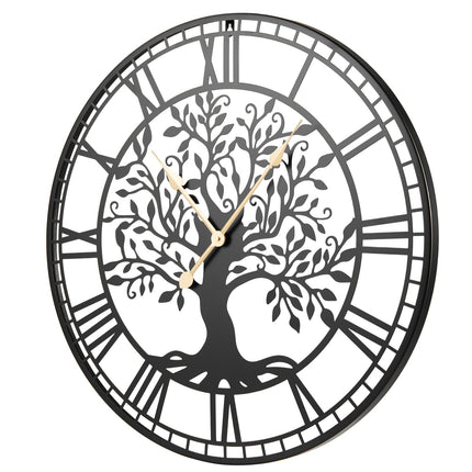 Wall Clock 27-Inch Tree of Life, Metal, Silent Quartz