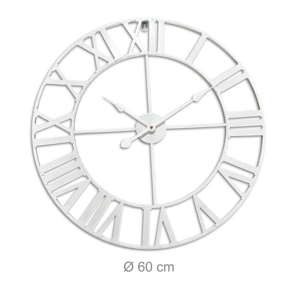 Wall Clock, Roman Numerals, 60 cm Diameter