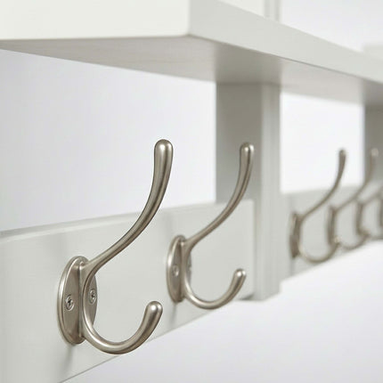 Wall Coat Rack Set of 2, Brown MDF and Iron