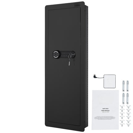 Wall Gun Safe, 109 cm Hidden 4-Tier, Keypad Fingerprint