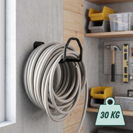 Wall Hose Holders, Set of 2 – Black, Heavy-Duty Iron