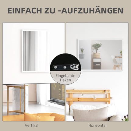 Wall Mirror 50x70 cm, MDF Frame, Easy Mounting