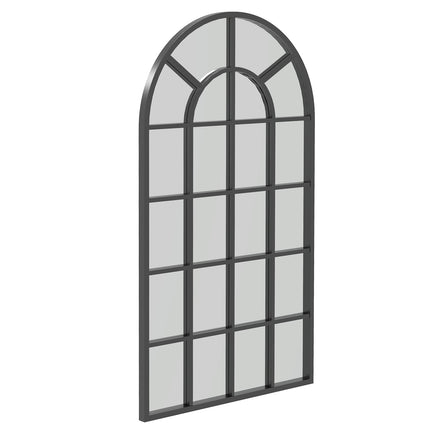 Black metal frame wall mirror, 110 x 62 cm, versatile hanging mirror