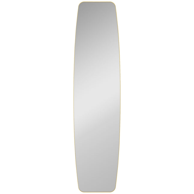 Wall Mirror with Gold Metal Frame, 160 x 40 cm