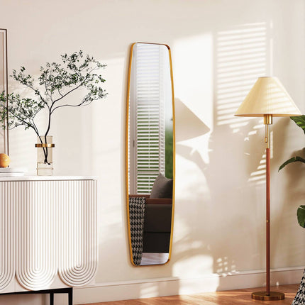 Wall Mirror with Gold Metal Frame, 160 x 40 cm