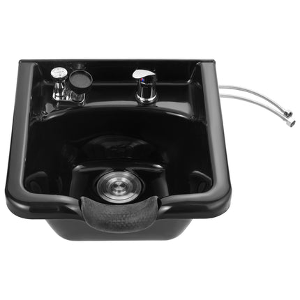 Wall-Mount ABS Shampoo Bowl Sink, Black, 19 in