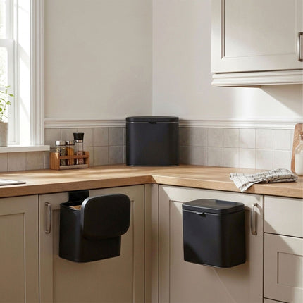 Wall-Mount Black Bin, 4L – Kitchen & Bathroom Use