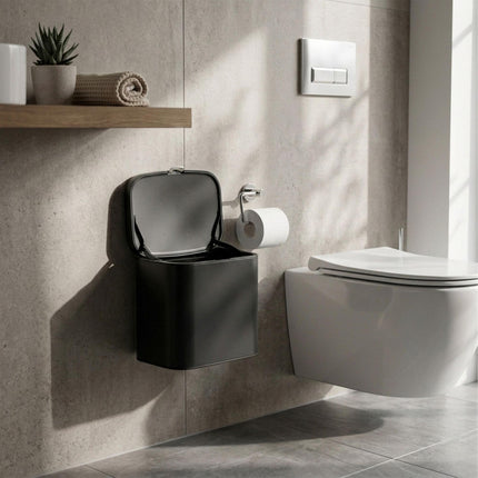 Wall-Mount Black Bin, 4L – Kitchen & Bathroom Use