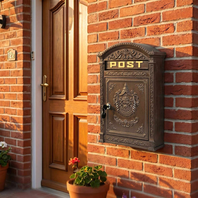 Wall-Mount Mailbox – Antique Cast Aluminum, A4 Slot