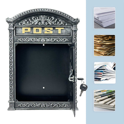 Wall-Mount Mailbox – Antique Style, Wide A4 Slot