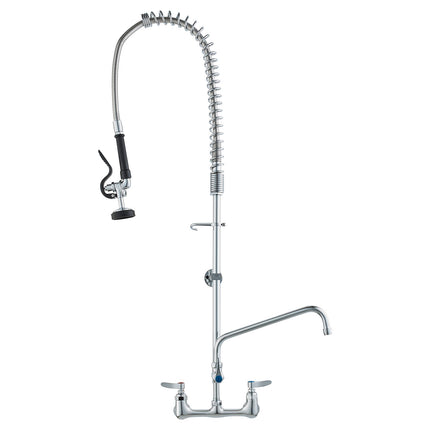 Wall-Mount Pre-Rinse Faucet, 44-Inch, Brass Pull-Down Sprayer