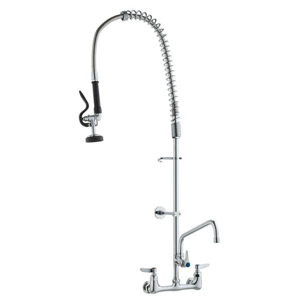 Wall-Mount Pre-Rinse Faucet, 44-Inch, Brass Pull-Down Sprayer