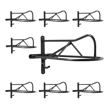 Wall-Mount Saddle Rack 8-Pack With Pad Bar, Black
