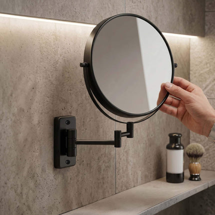 Wall-Mounted 10x Magnifying Mirror, Double-Sided Swivel