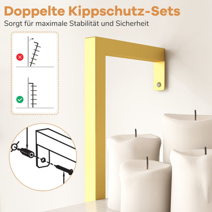 Wall-Mounted 5-Tier Ladder Bookshelf with Metal Frame