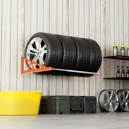 Wall-Mounted Adjustable Tire Rack, 31–56 in, 400 lb