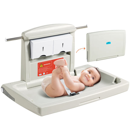 Wall-Mounted Baby Changing Station, Fold-Down, HDPE