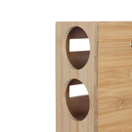 Wall-Mounted Bamboo Kitchen Roll & Foil Dispenser