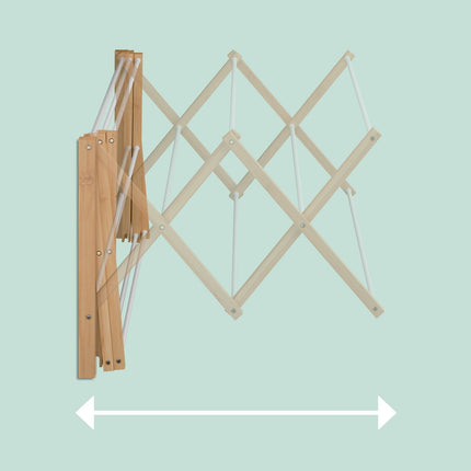 Wall-Mounted Bamboo Metal Extendable Drying Rack