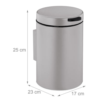 Wall Mounted Bathroom Bin, 3L, Auto-Close Lid