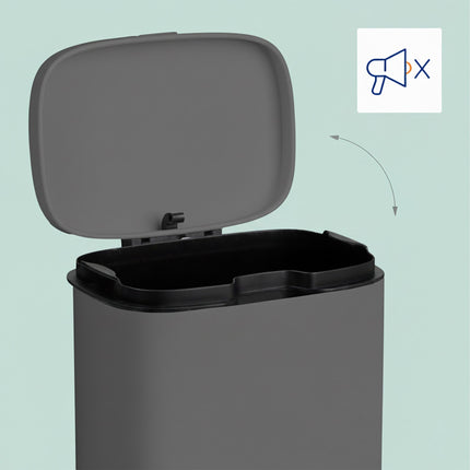 Wall-Mounted Bathroom Bin, 3L, Soft-Close Lid