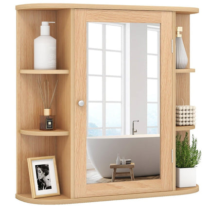 Wall-Mounted Bathroom Cabinet with Mirror, Adjustable Shelves