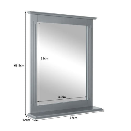 Wall-Mounted Bathroom Vanity Mirror With Shelf, 22.5x27 In
