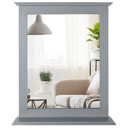 Wall-Mounted Bathroom Vanity Mirror With Shelf, 22.5x27 In