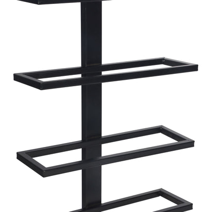 Wall-Mounted Black Metal Wine Rack, Holds 10 Bottles