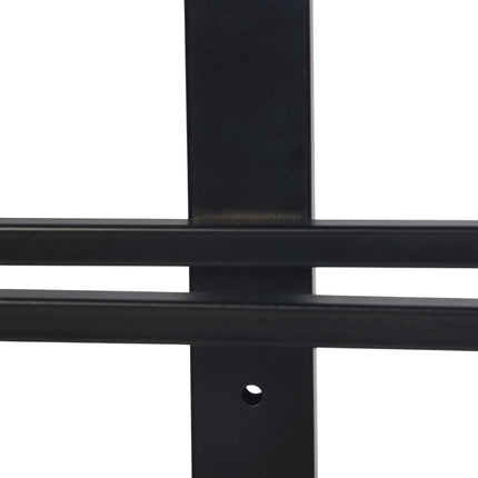 Wall-Mounted Black Metal Wine Rack, Holds 10 Bottles