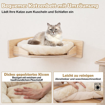 Wall-Mounted Cat Furniture Set with Hammocks & Bed