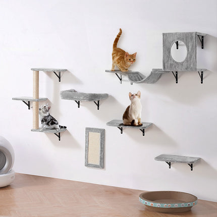 Wall-Mounted Cat Shelves Set of 6, 40 lb Capacity