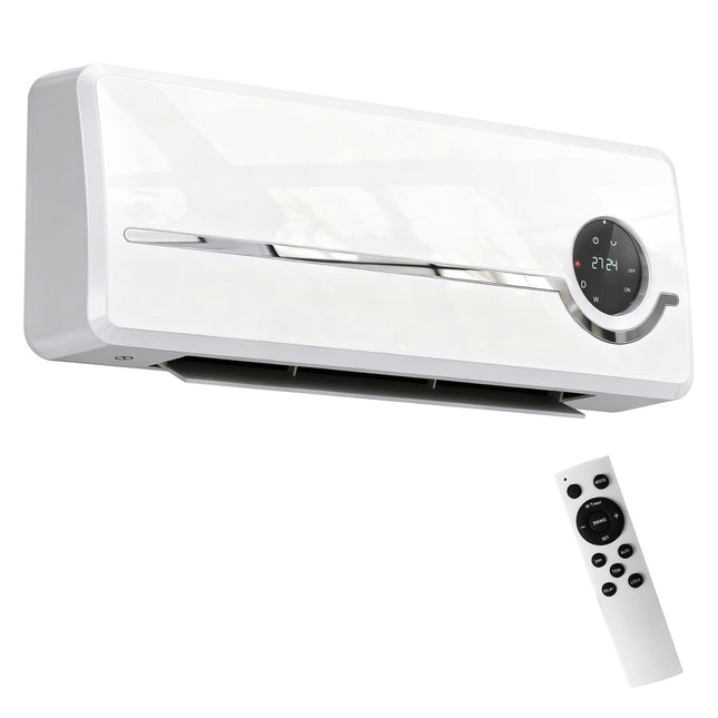 Wall-Mounted Ceramic Heater, 2000W, Remote, LED Display