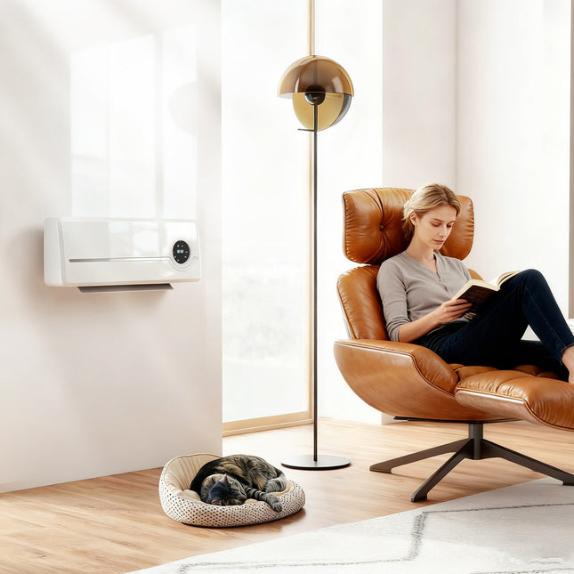 Wall-Mounted Ceramic Heater, 2000W, Remote, LED Display