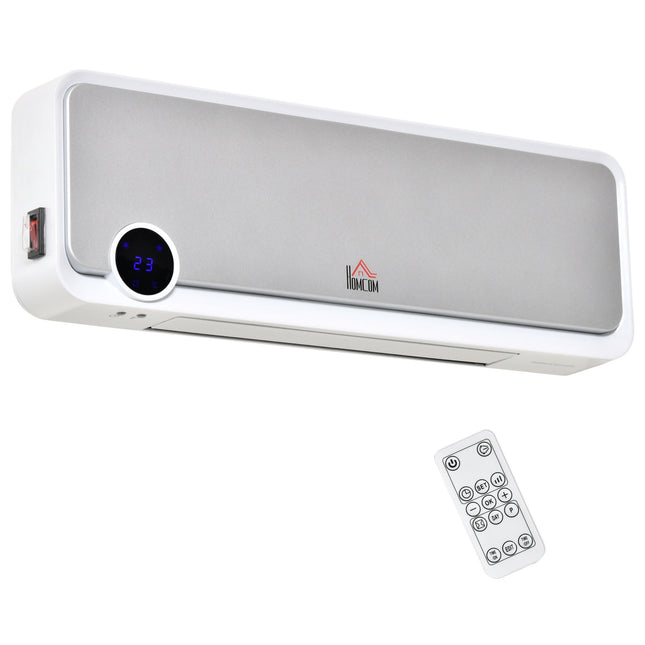 Wall-Mounted Ceramic Heater, Remote, Timer, IPX2