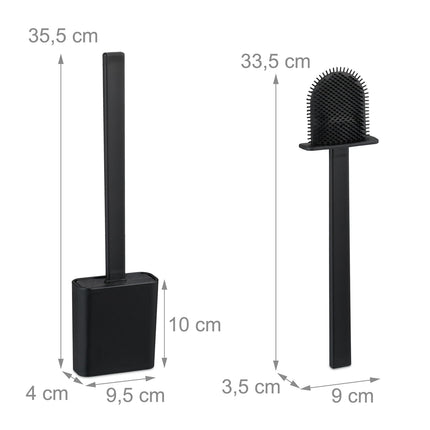 Wall-Mounted Flat Toilet Brush Set with Holder