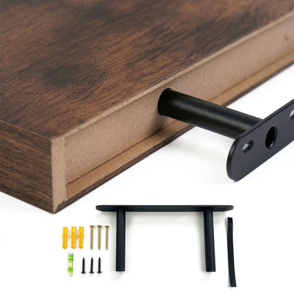 Wall-Mounted Floating Shelf With Metal Bracket