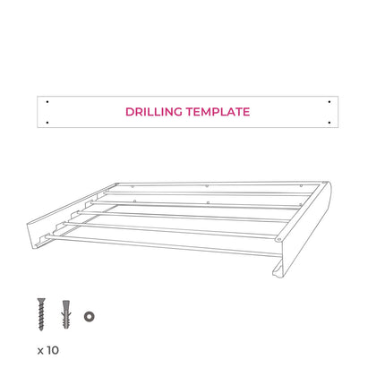 Wall-Mounted Foldable Clothes Drying Rack, 5 Bars