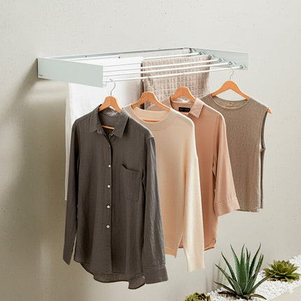 Wall-Mounted Foldable Clothes Drying Rack, 6 Bars